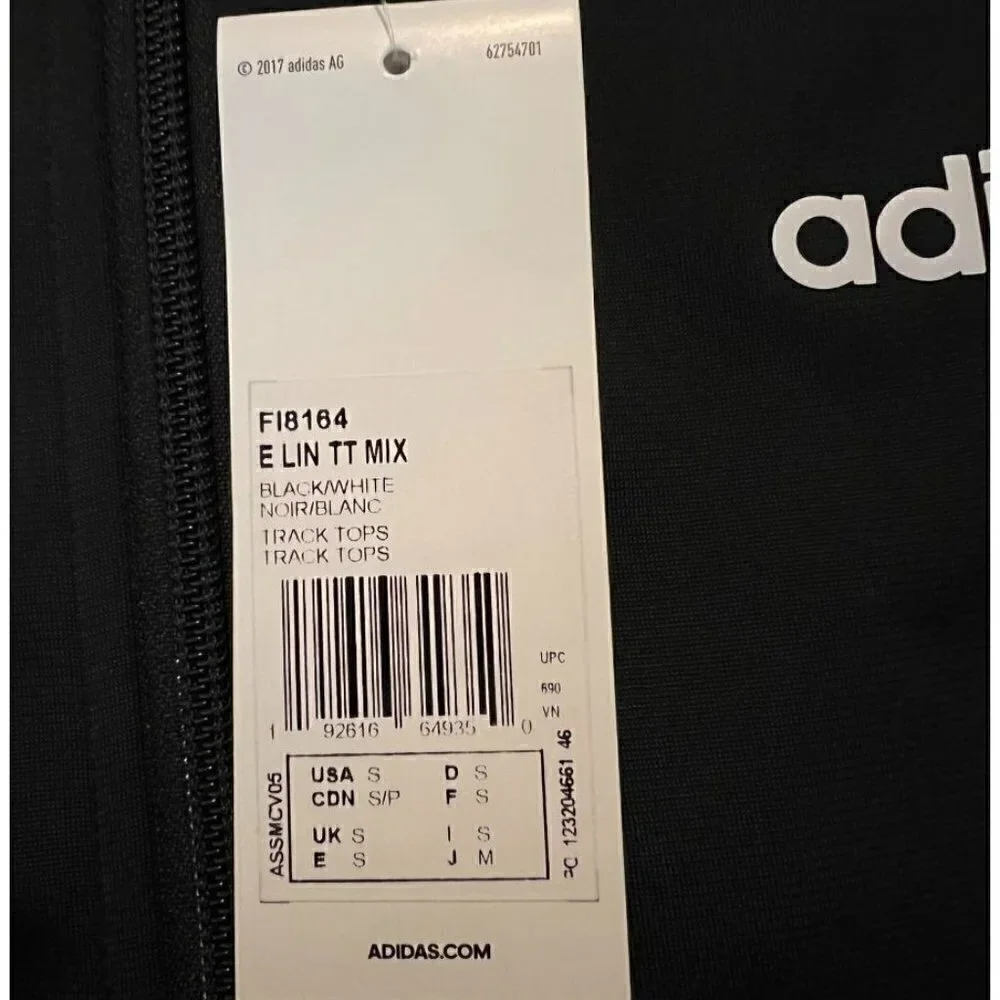 adidas Essentials Men's Linear Track Jacket, Small